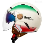 خرید کلاه کاسکت بدون فک BEON مدل 122 CREAM DESIGN