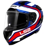 کلاه کاسکت فک ثابت LS2 مدل CHALLENGER BLUE WHITE RED