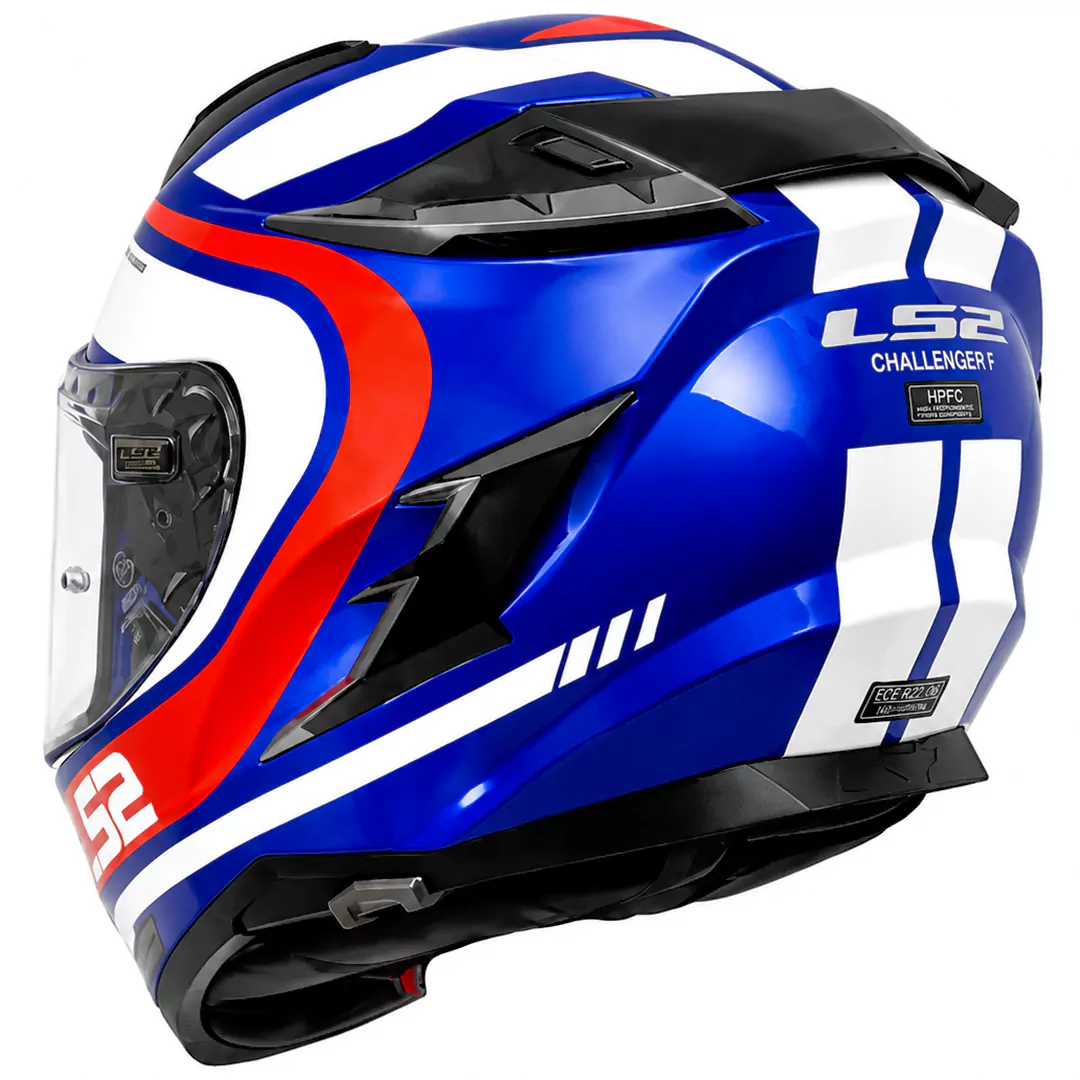 عکس کلاه کاسکت فک ثابت LS2 مدل CHALLENGER BLUE WHITE RED