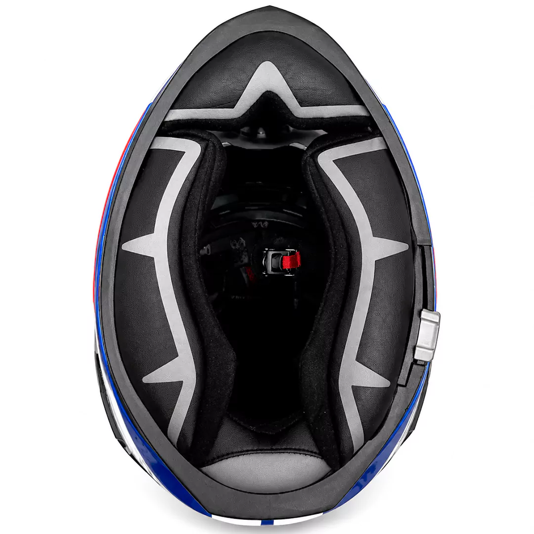 تودوزی کلاه کاسکت فک ثابت LS2 مدل CHALLENGER BLUE WHITE RED
