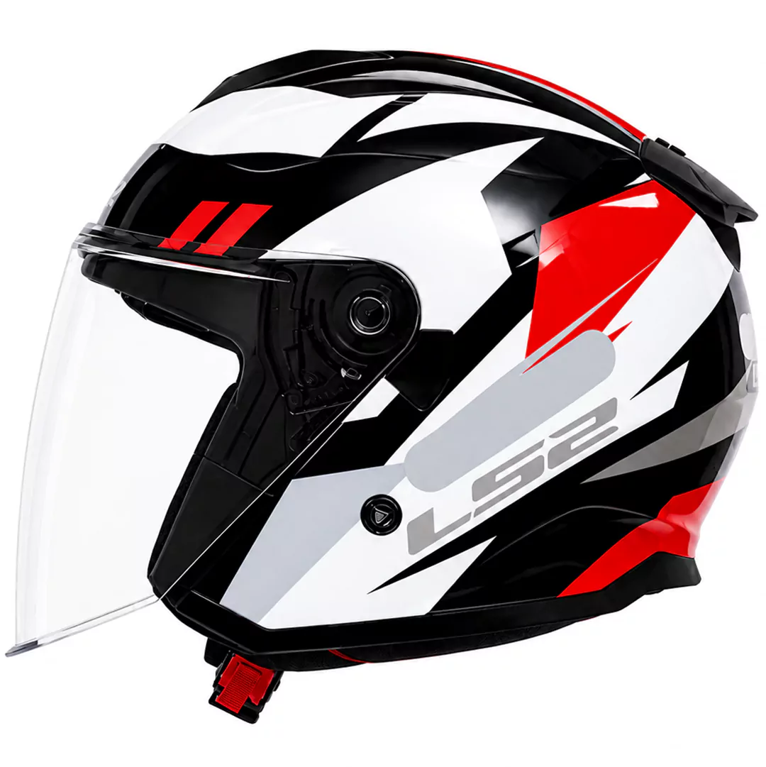 خرید کلاه کاسکت بدون فک LS2 مدل COMPASS BLACK WHITE RED 626