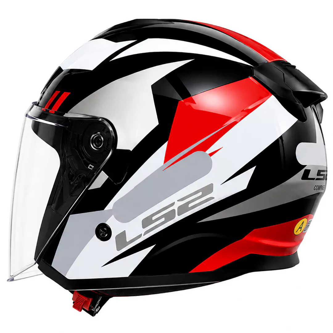 عکس کلاه کاسکت بدون فک LS2 مدل COMPASS BLACK WHITE RED 626