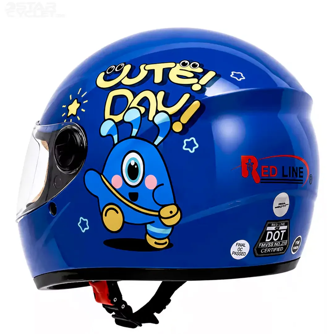 خرید کلاه کاسکت فک ثابت بچگانه REDLINE مدل 9-906 BRIGHT BLUE MONSTER از نمایندگی