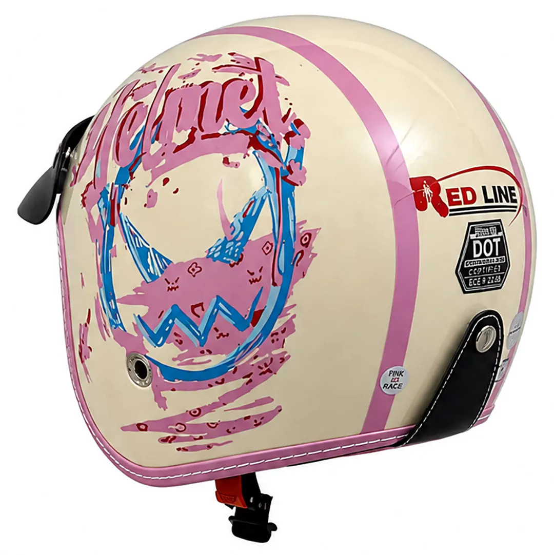 خرید کلاه کاسکت وسپایی REDLINE مدل BRIGHT CREAM HELMET 936-17 با بهترین قیمت