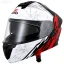 کلاه کاسکت فک متحرک زیزو مدل 1900PLUS WHITE BLACK RED