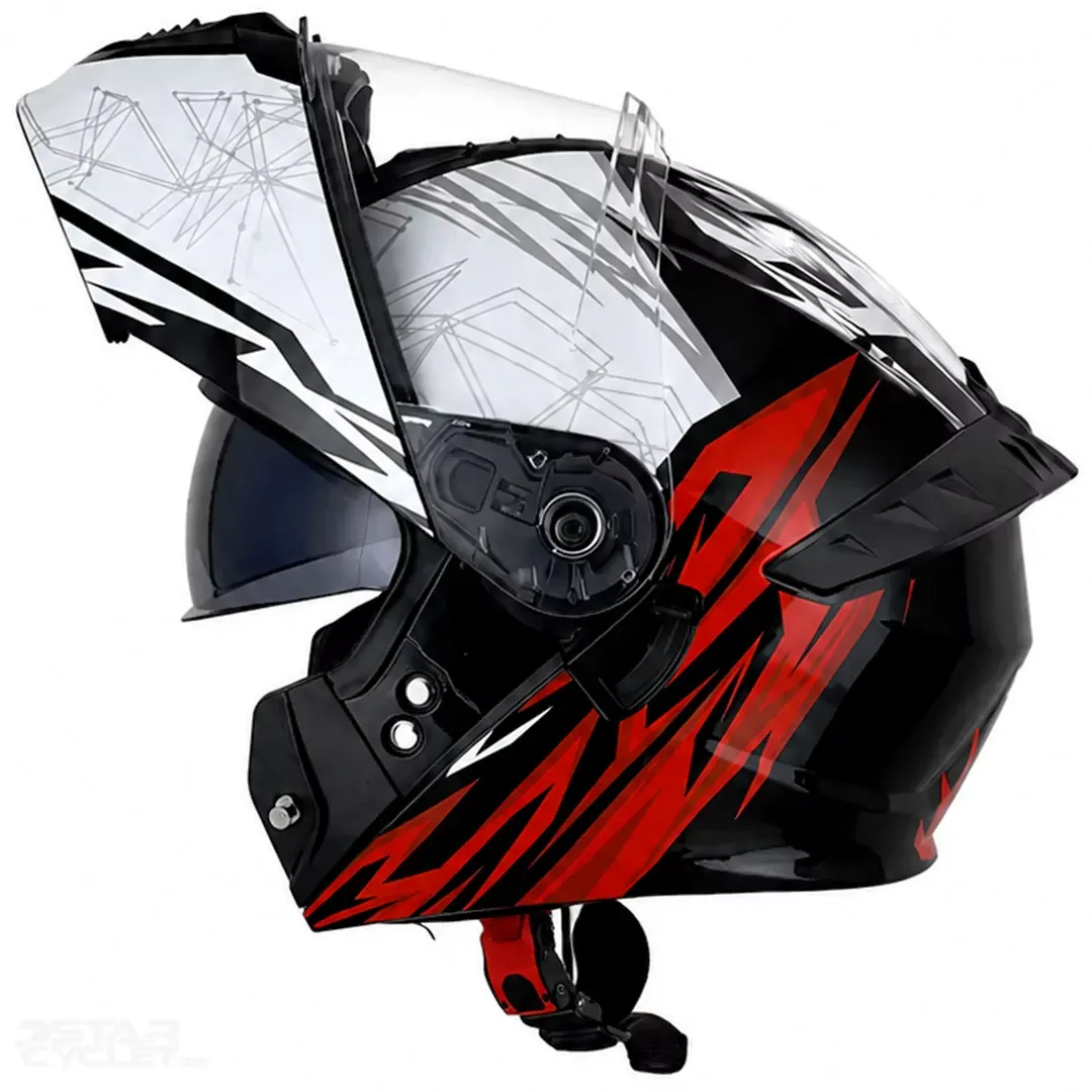 قیمت کلاه کاسکت فک متحرک زیزو مدل 1900PLUS WHITE BLACK RED