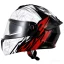 عکس کلاه کاسکت فک متحرک زیزو مدل 1900PLUS WHITE BLACK RED