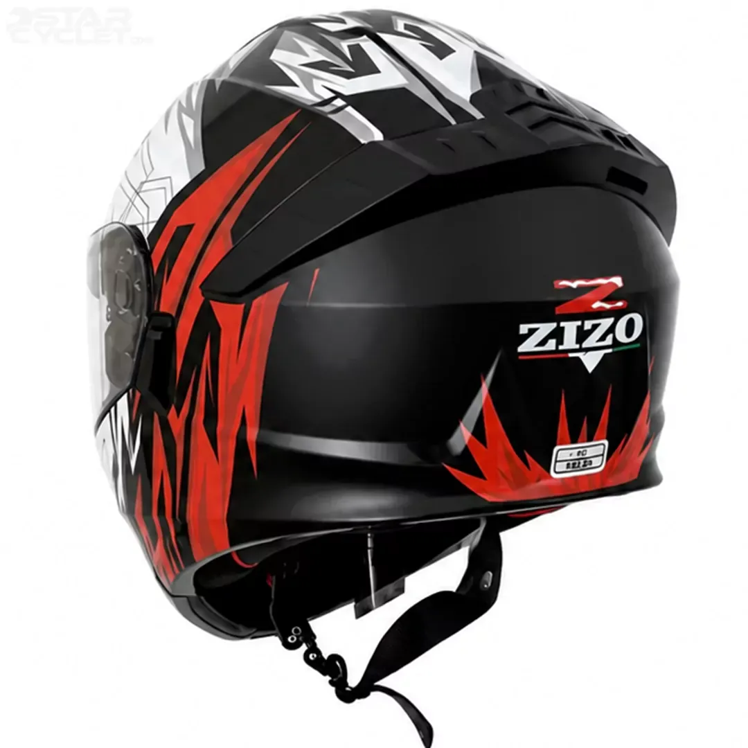 خرید کلاه کاسکت فک متحرک زیزو مدل 1900PLUS WHITE BLACK RED با کیفیت بالا