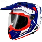 کلاه کاسکت ادونچری اکسیس مدل WOLF DS ROADRUNNER C7 BLUE WHITE ORANGE