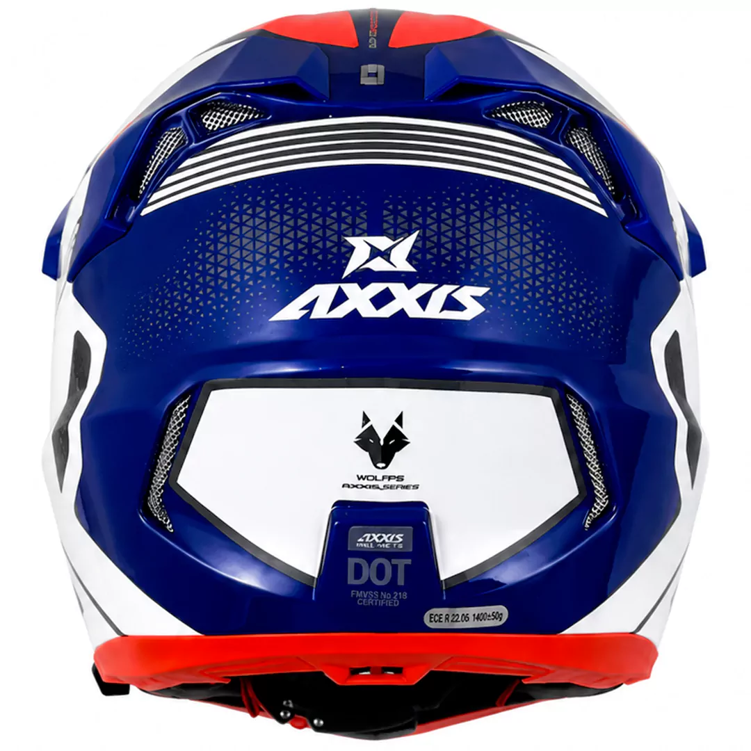 خرید کلاه کاسکت ادونچری اکسیس مدل WOLF DS ROADRUNNER C7 BLUE WHITE ORANGE از نمایندگی
