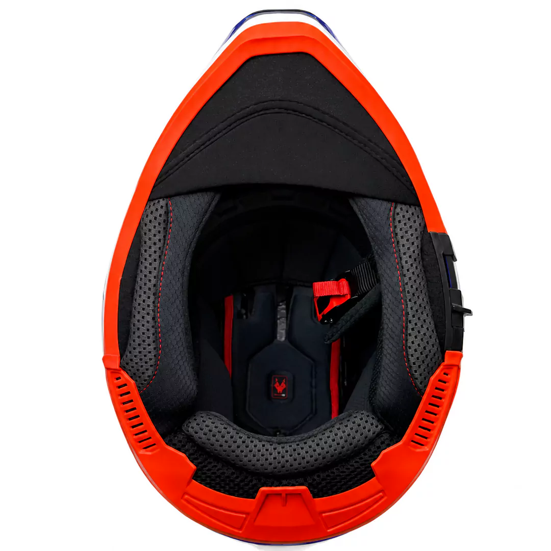 خرید کلاه کاسکت ادونچری اکسیس مدل WOLF DS ROADRUNNER C7 BLUE WHITE ORANGE با قیمت مناسب