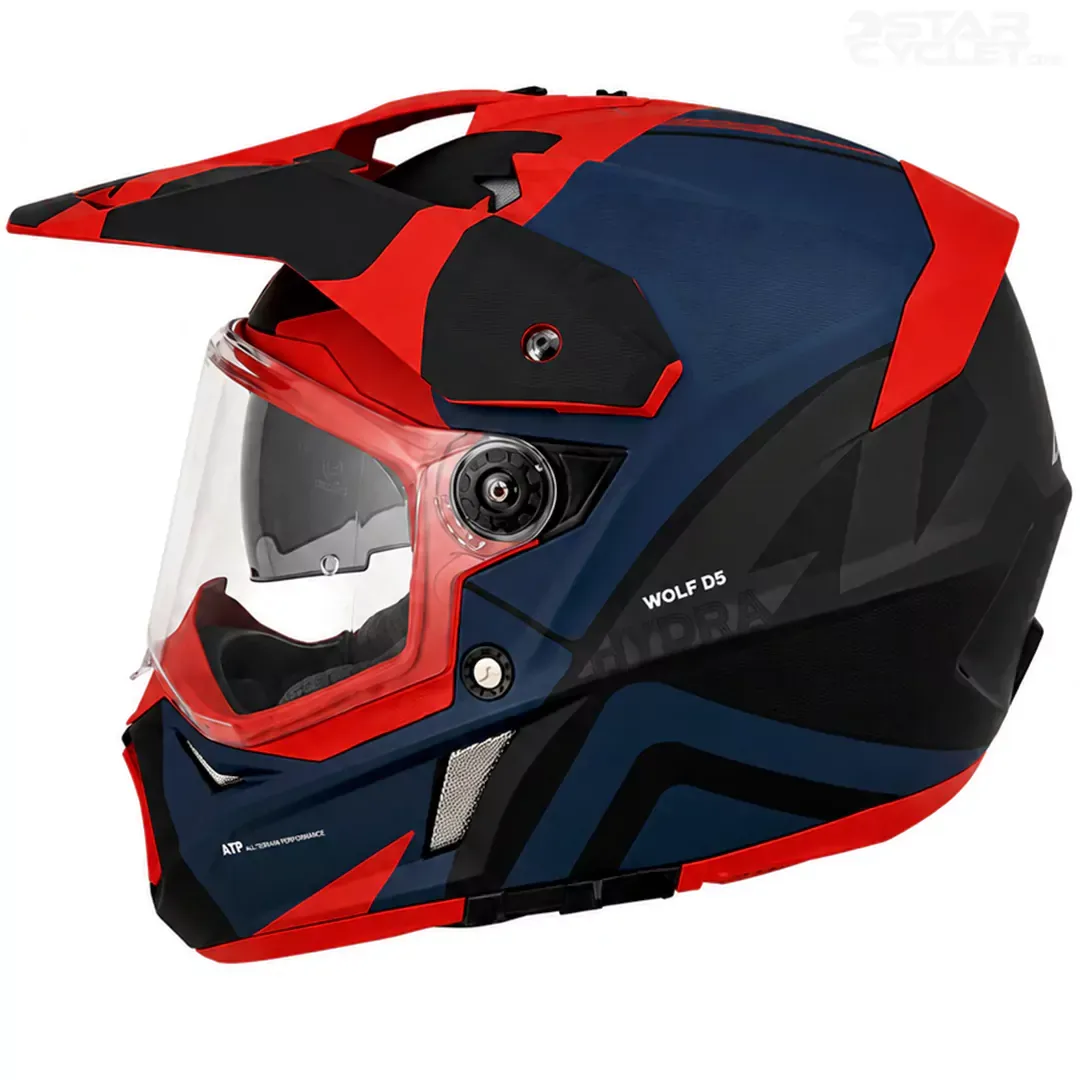 خرید کلاه کاسکت ادونچری اکسیس مدل WOLF DS HYDRA B5 MATT RED BLACK BLUE