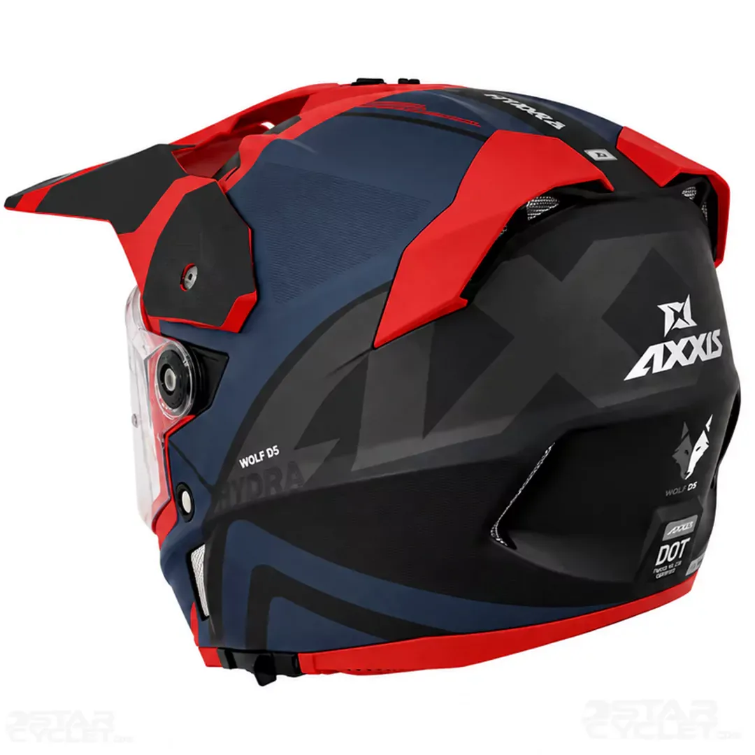 عکس کلاه کاسکت ادونچری اکسیس مدل WOLF DS HYDRA B5 MATT RED BLACK BLUE