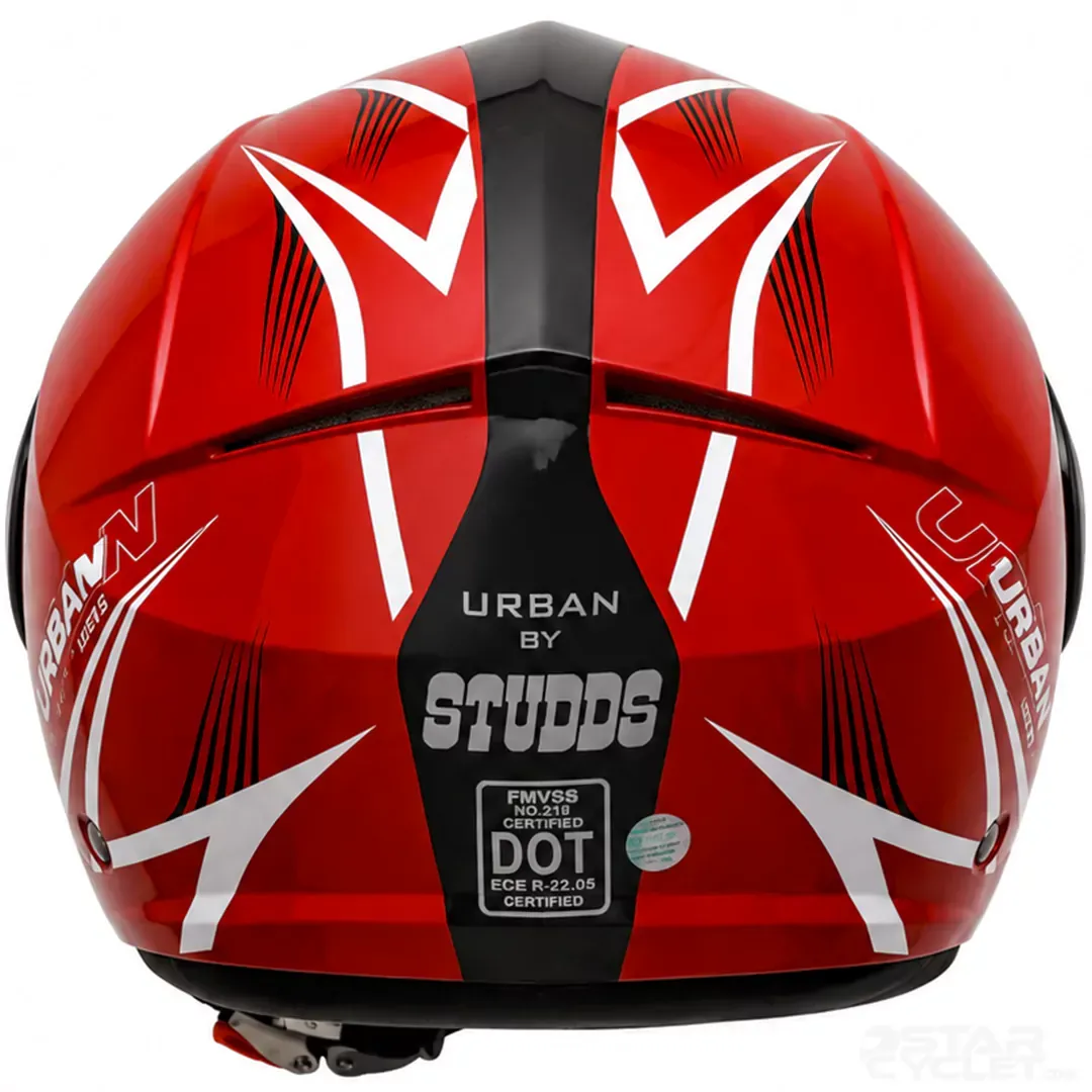 عکس ‏کلاه کاسکت بدون فک استادز مدل URBAN SUPER RED BLACK WHITE