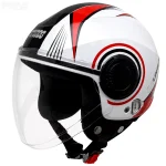 کلاه کاسکت بدون فک استادز مدل URBAN SUPER WHITE RED BLACK