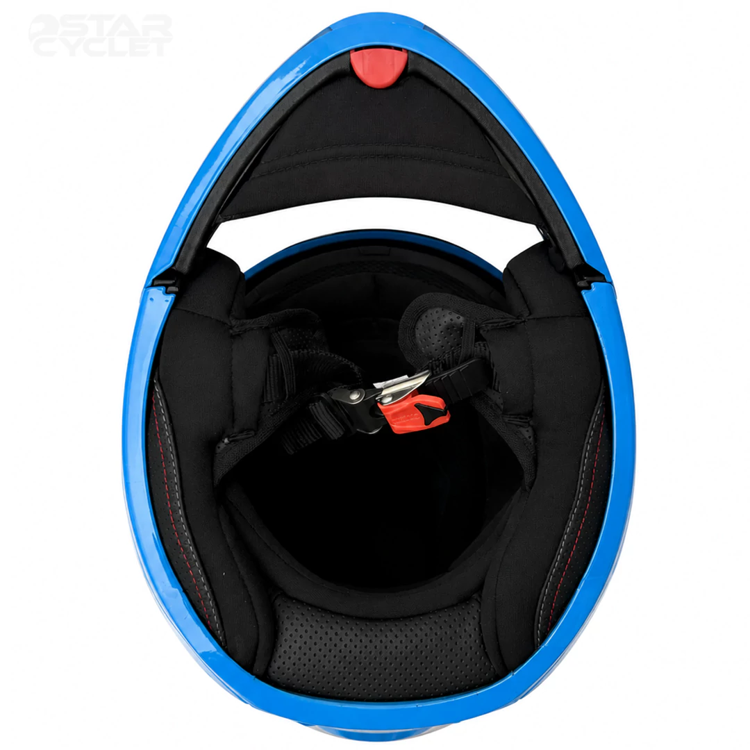 خرید ‏کلاه کاسکت فک متحرک استادز مدل TROOPER D1 BLUE PHOSPHORIC با کیفیت بالا