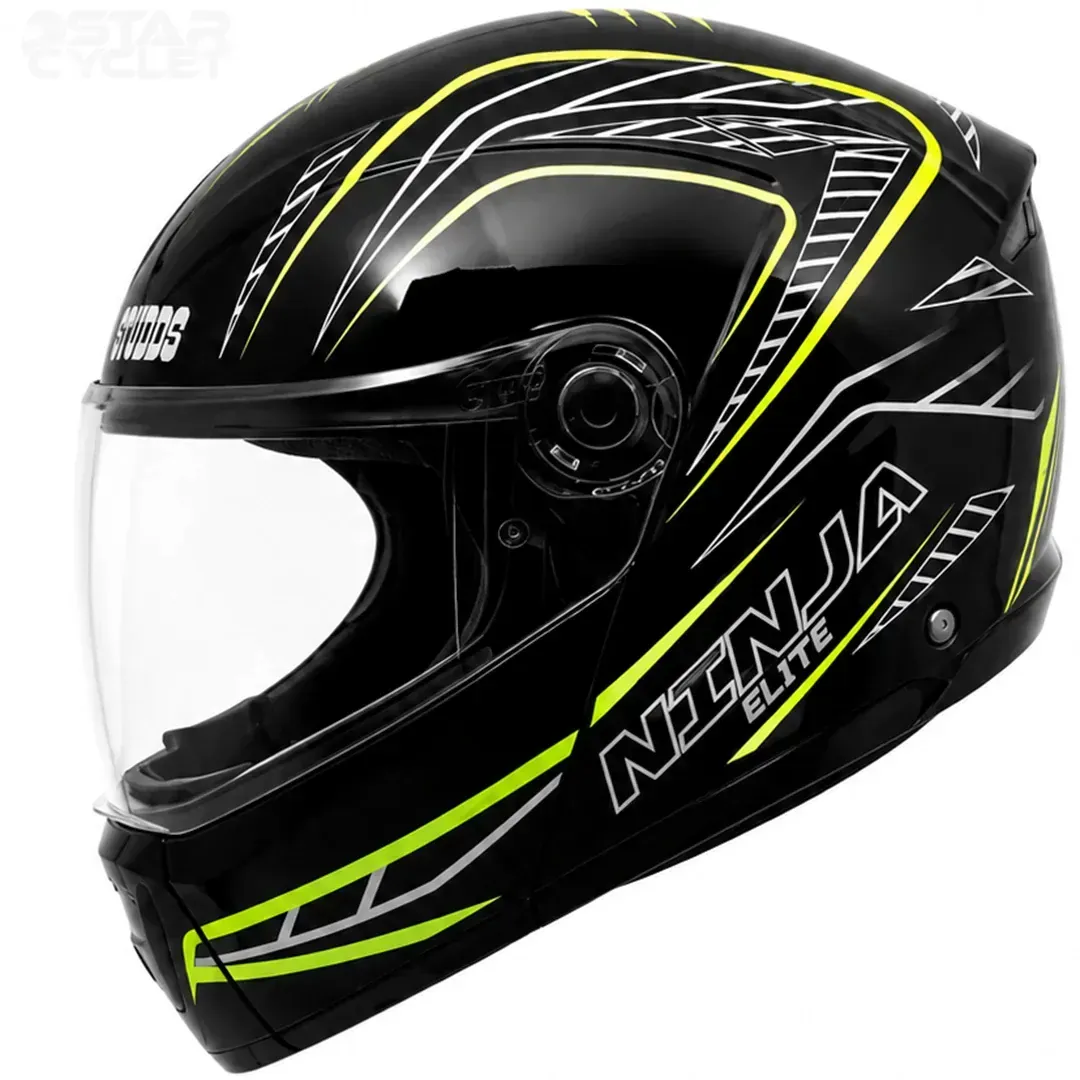 خریدکلاه کاسکت فک متحرک استادز مدل NINJA ELITE BLACK GREEN WHITE