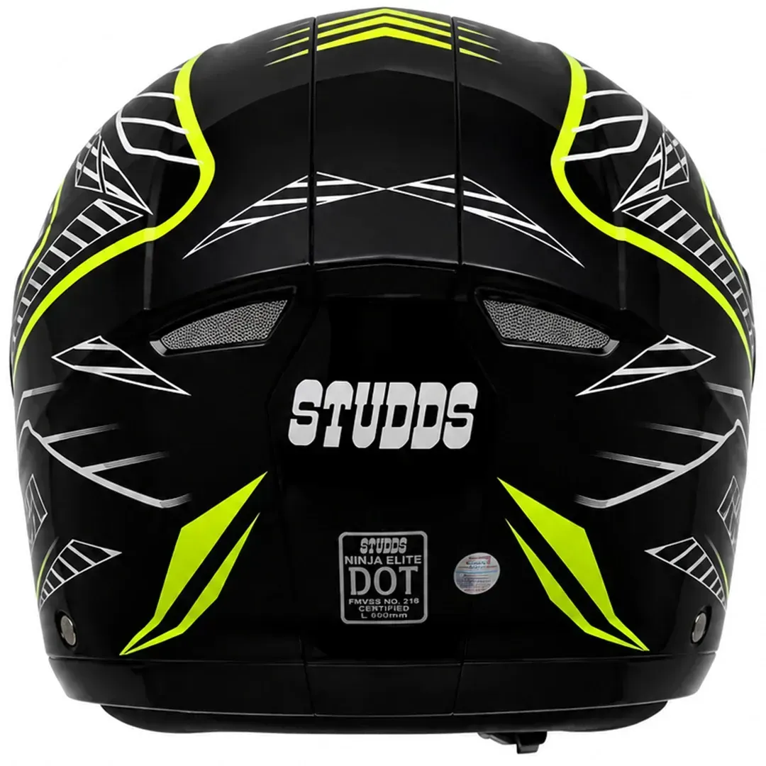 خرید کلاه کاسکت فک متحرک استادز مدل NINJA ELITE BLACK GREEN WHITE از نمایندگی