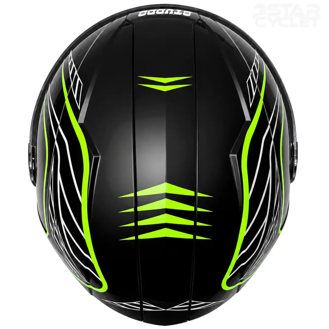 خرید کلاه کاسکت فک متحرک استادز مدل NINJA ELITE BLACK GREEN WHITE با قیمت مناسب