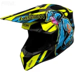 کلاه کاسکت کراسی AIROH مدل RAP CYBER YELLOW MATT