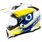 خرید کلاه کاسکت ادونچری سومان مدل M10 FUSION BLUE YELLOW