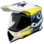 کلاه کاسکت ادونچری سومان مدل M10 FUSION BLUE YELLOW