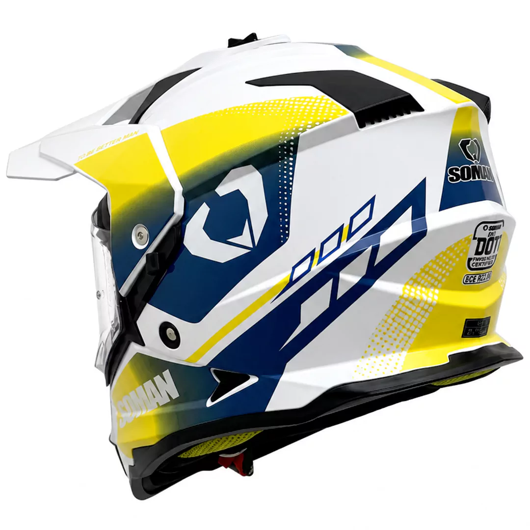قیمت کلاه کاسکت ادونچری سومان مدل M10 FUSION BLUE YELLOW
