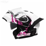 خرید کلاه کاسکت فک متحرک دخترانه SOMAN مدل SM955-S PEONY WHITE PINK