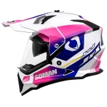 خرید کلاه کاسکت ادونچری سومان مدل M10 FUSION PINK BLUE