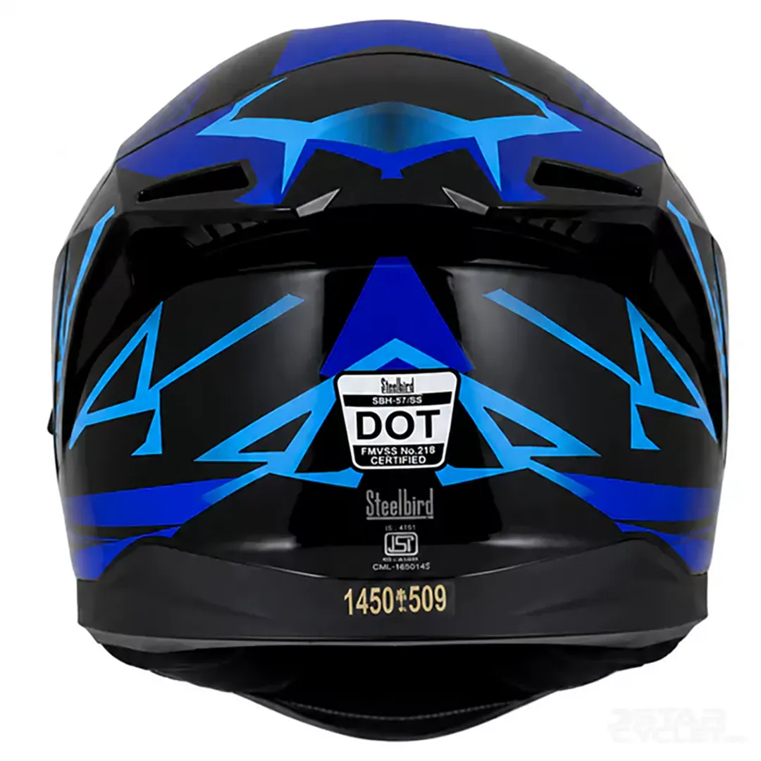 عکس کلاه کاسکت فک ثابت STEELBIRD مدل BLACK BLUE