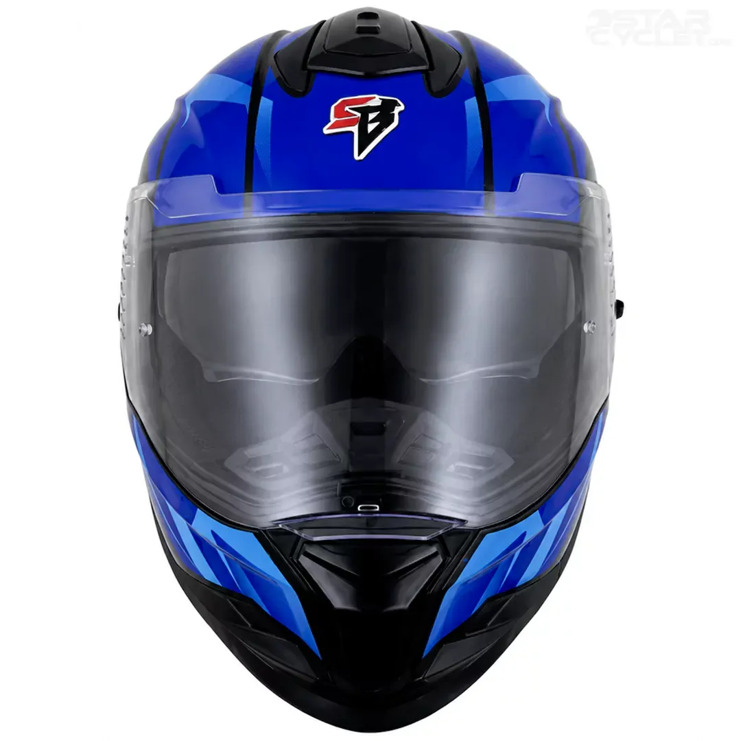 قیمت کلاه کاسکت فک ثابت STEELBIRD مدل WHITE BLUE