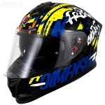 کلاه کاسکت فک ثابت STEELBIRD مدل TSBH57 FIGHTERE BLACK BLUE WHITE YELLOW