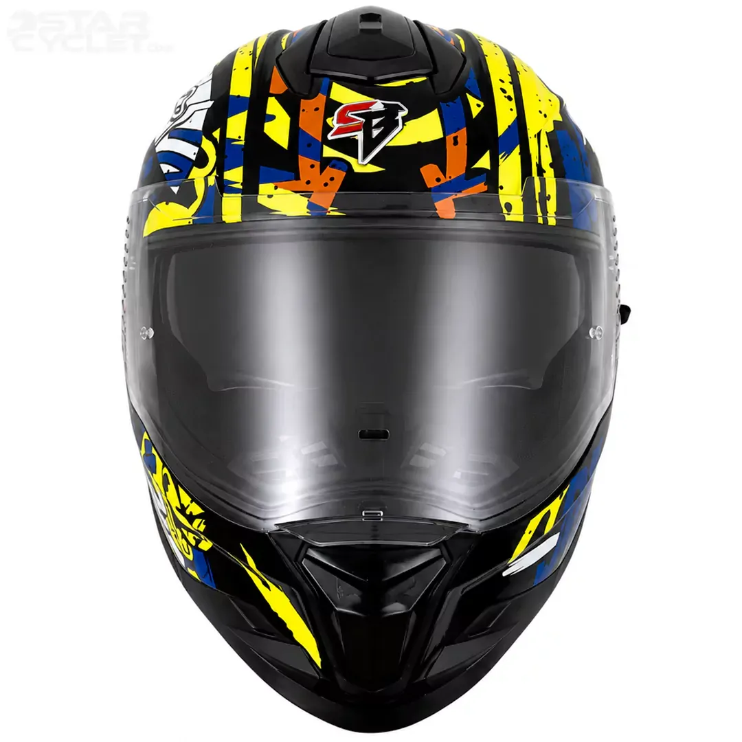 قیمت کلاه کاسکت فک ثابت STEELBIRD مدل TSBH57 FIGHTERE BLACK BLUE WHITE YELLOW