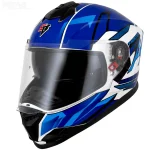 کلاه کاسکت فک ثابت استیل برد مدل TSBH57 FIGHTERE BLUE WHITE