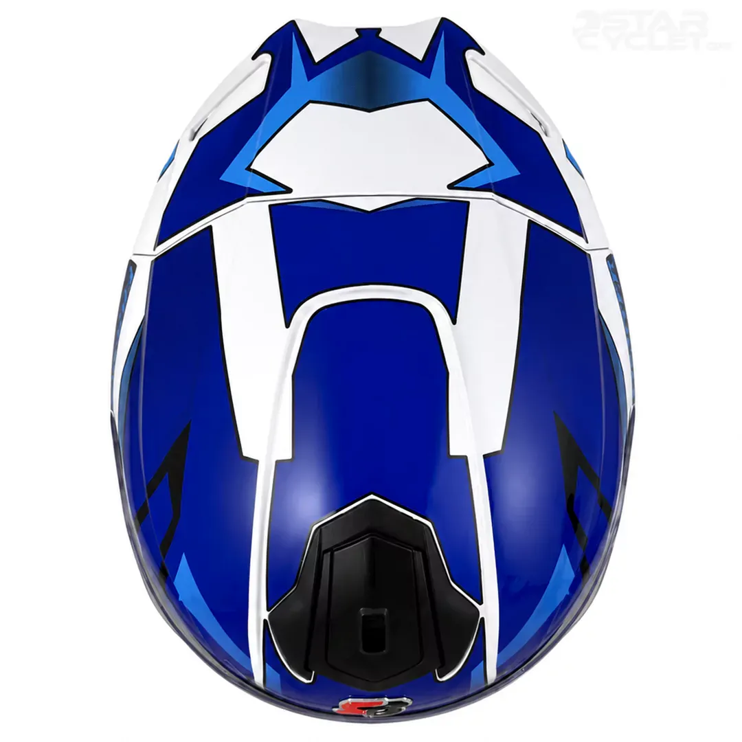 خرید کلاه کاسکت فک ثابت استیل برد مدل TSBH57 FIGHTERE BLUE WHITE با قیمت مناسب