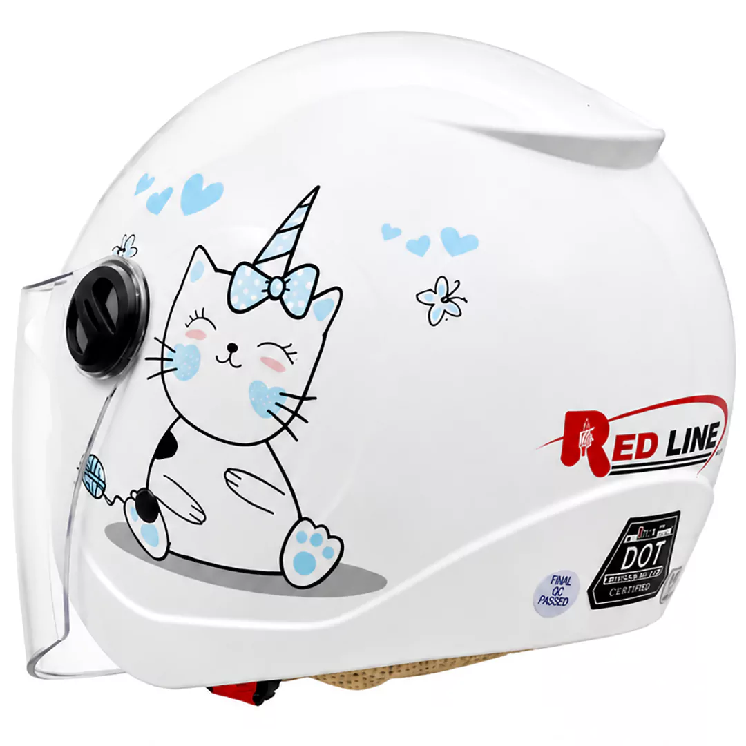 قیمت کلاه کاسکت بدون فک بچگانه ردلاین مدل 1-908 BRIGHT WHITE CAT