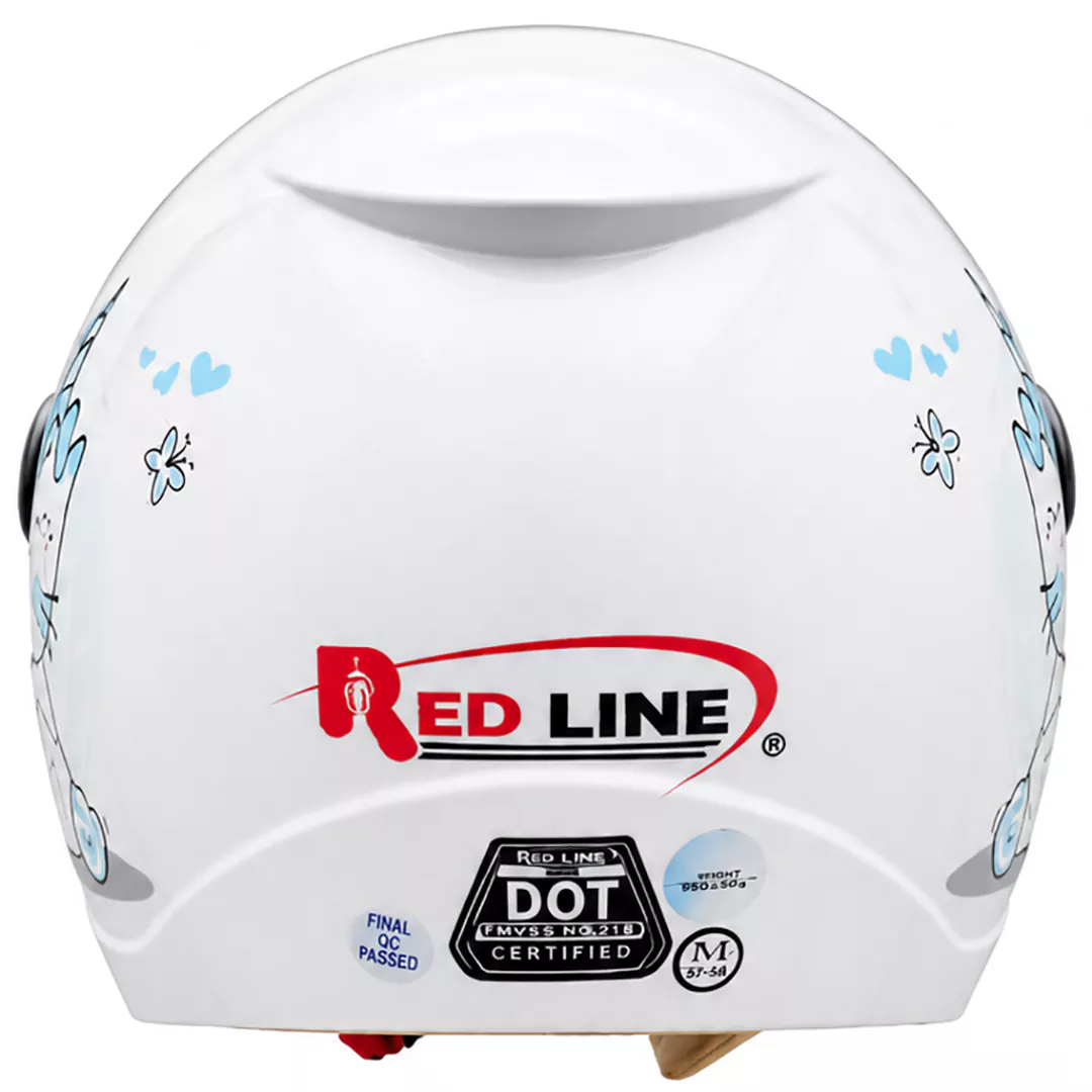 عکس کلاه کاسکت بدون فک بچگانه ردلاین مدل 1-908 BRIGHT WHITE CAT