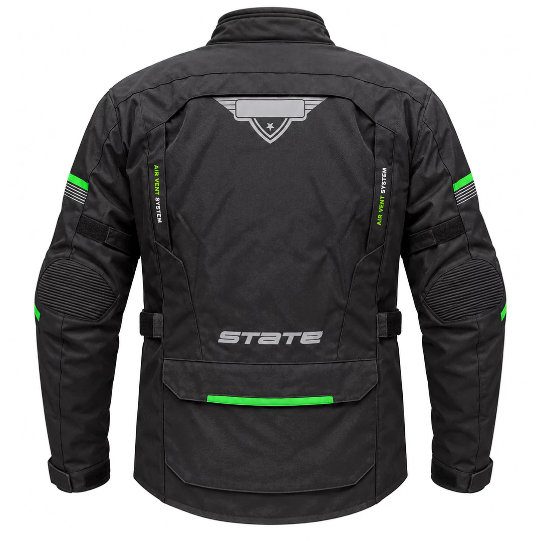 خرید کاپشن چهارفصل موتورسواری استیت مدل تورینگ کیو BLACK GREEN