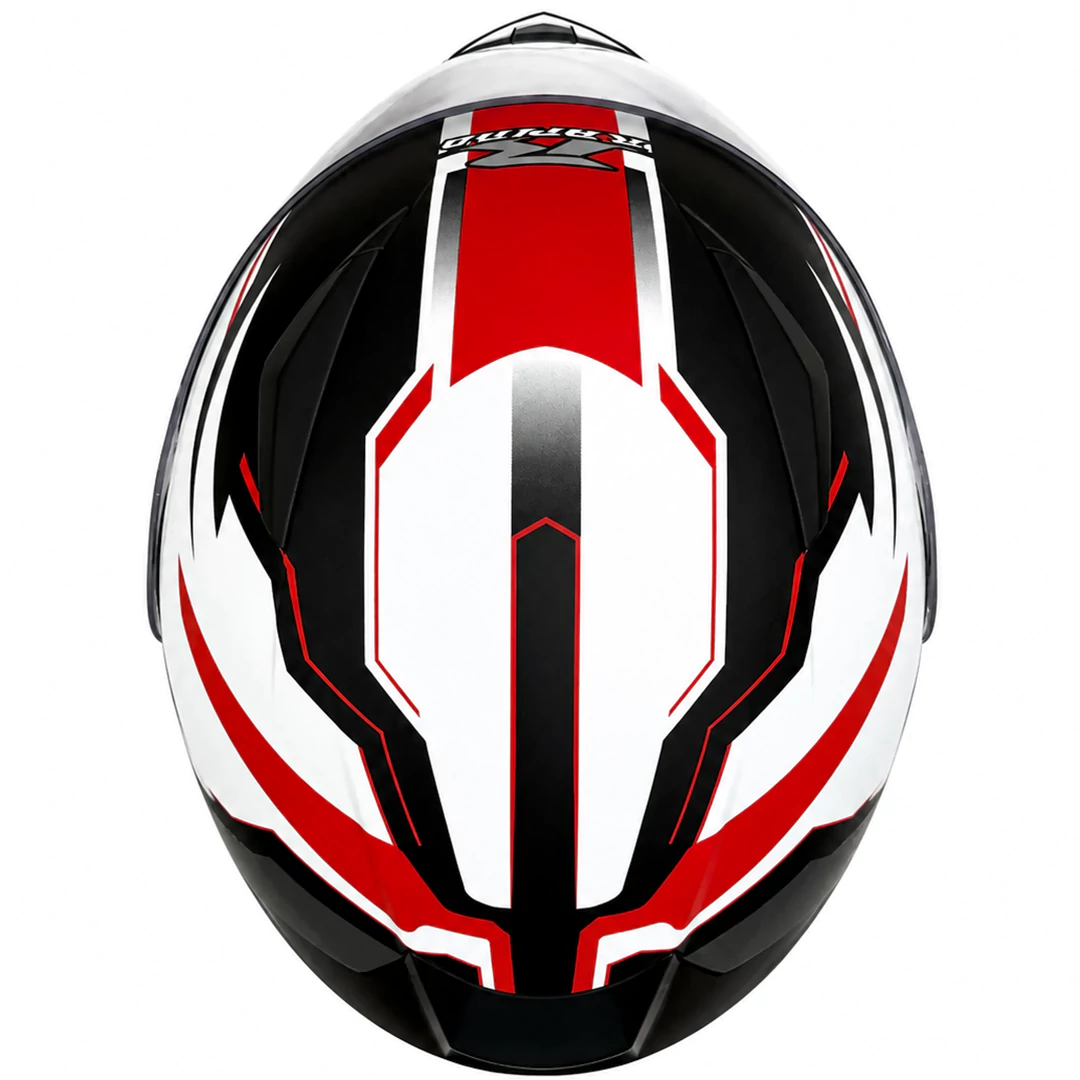 نمای بالا کلاه کاسکت فک متحرک راپیدو مدل 950 MATT SRT BLACK RED 38#B