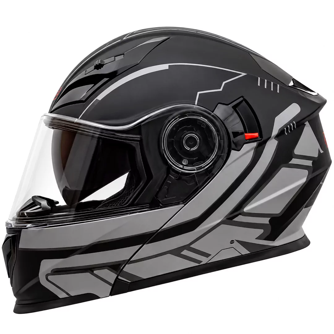 خرید کلاه کاسکت فک متحرک REDLINE مدل 29-939 MATT BLACK GRAY PHANTOM