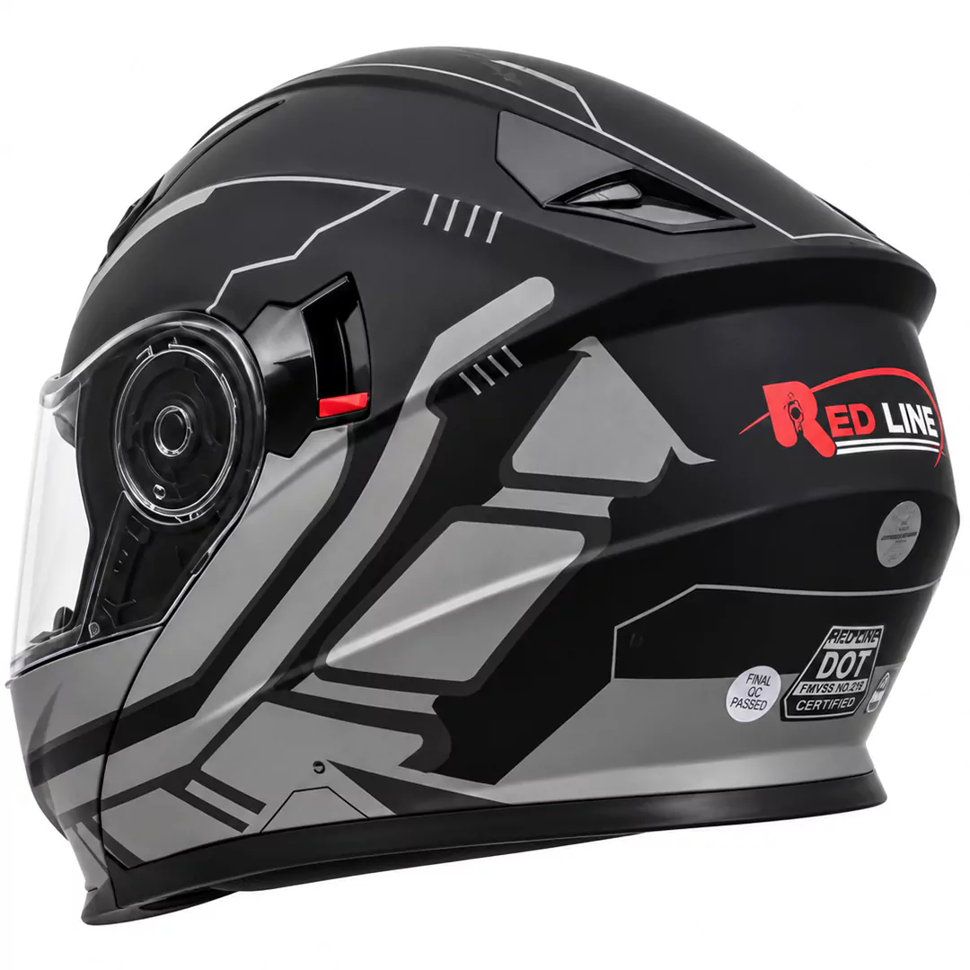 عکس کلاه کاسکت فک متحرک REDLINE مدل 29-939 MATT BLACK GRAY PHANTOM