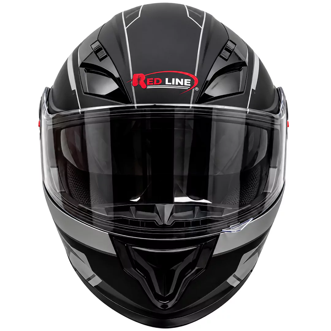 موتورسواری با کلاه کاسکت فک متحرک REDLINE مدل 29-939 MATT BLACK GRAY PHANTOM