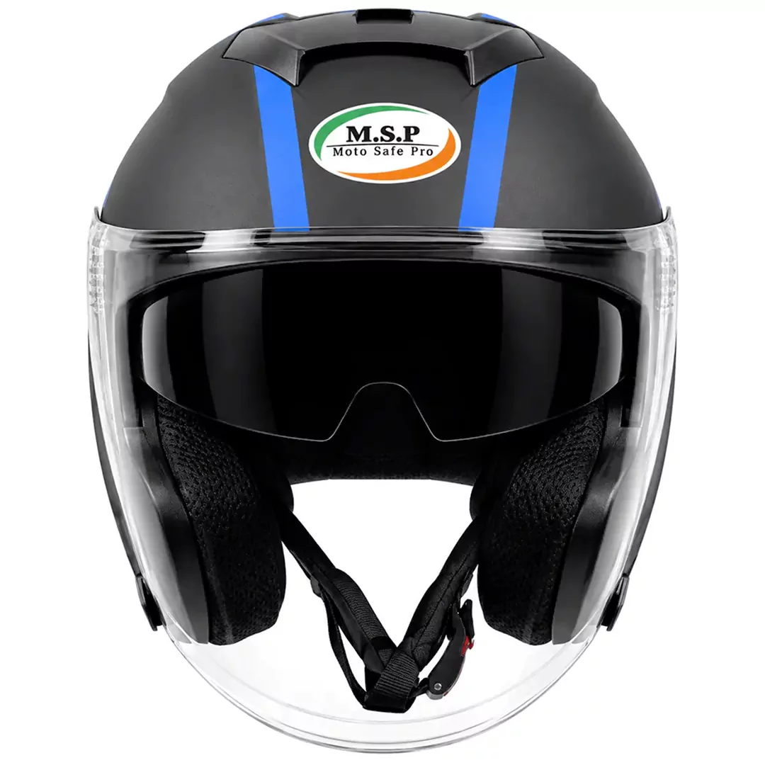 خرید کلاه کاسکت بدون فک ام اس پی مدل 336MATT BLACK BLUE با قیمت مناسب