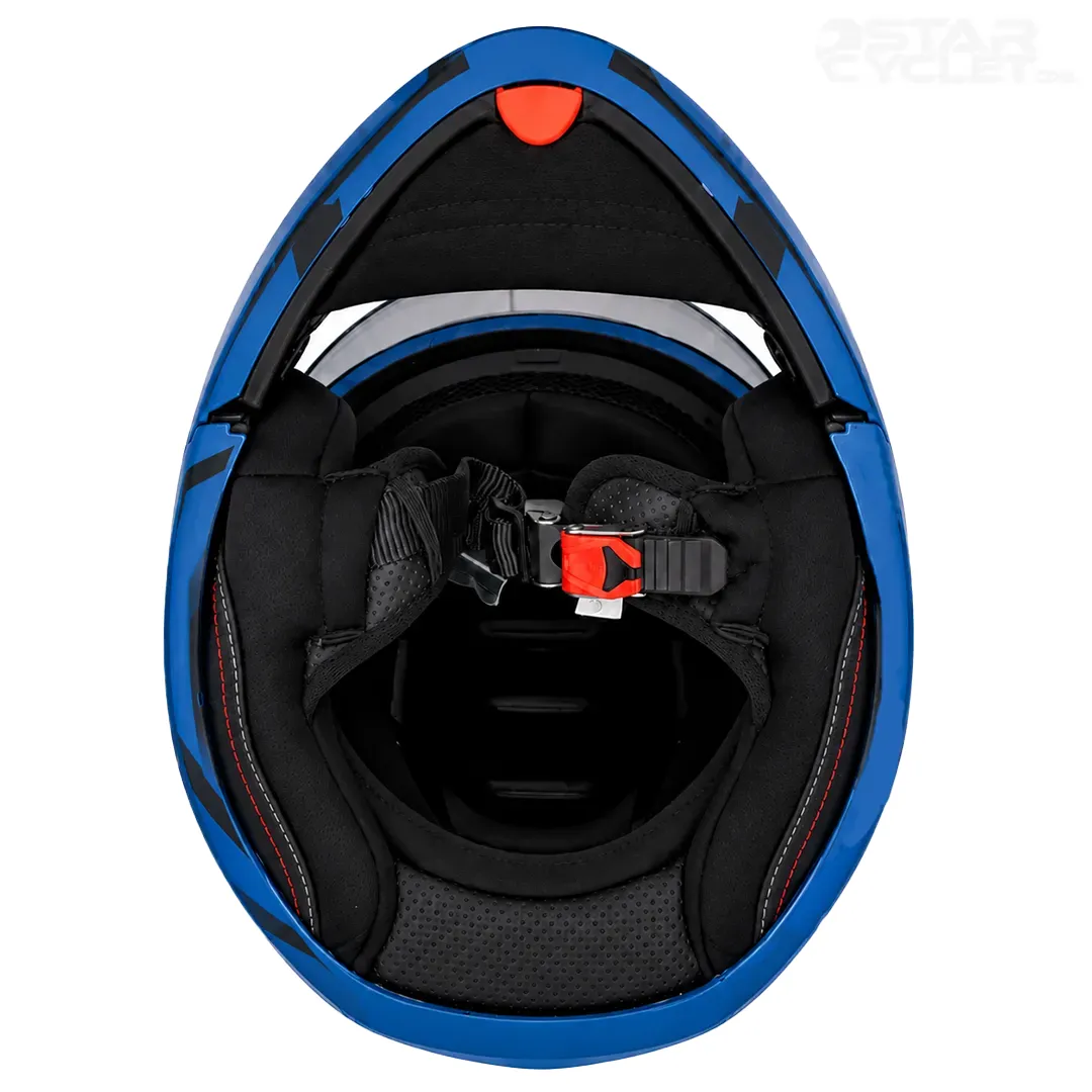 خرید کلاه کاسکت فک متحرک استادز مدل TROOPER D1 BLUE ORANGE با کیفیت بالا