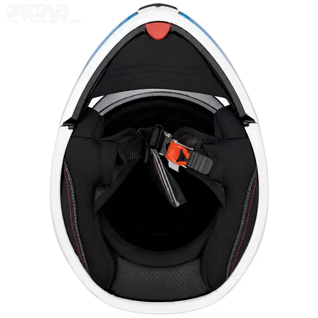 خرید کلاه کاسکت فک متحرک استادز مدل TROOPER D1 WHITE RED BLUE با قیمت مناسب