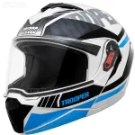 کلاه کاسکت فک متحرک استادز مدل TROOPER D1 GRAY BLACK BLUE
