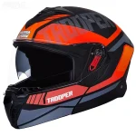 کلاه کاسکت فک متحرک استادز مدل TROOPER D1 MATT BLACK ORANGE