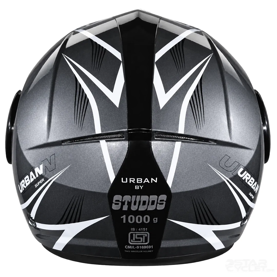 عکس کلاه کاسکت بدون فک استادز مدل URBAN SUPER GRAY BLACK WHITE