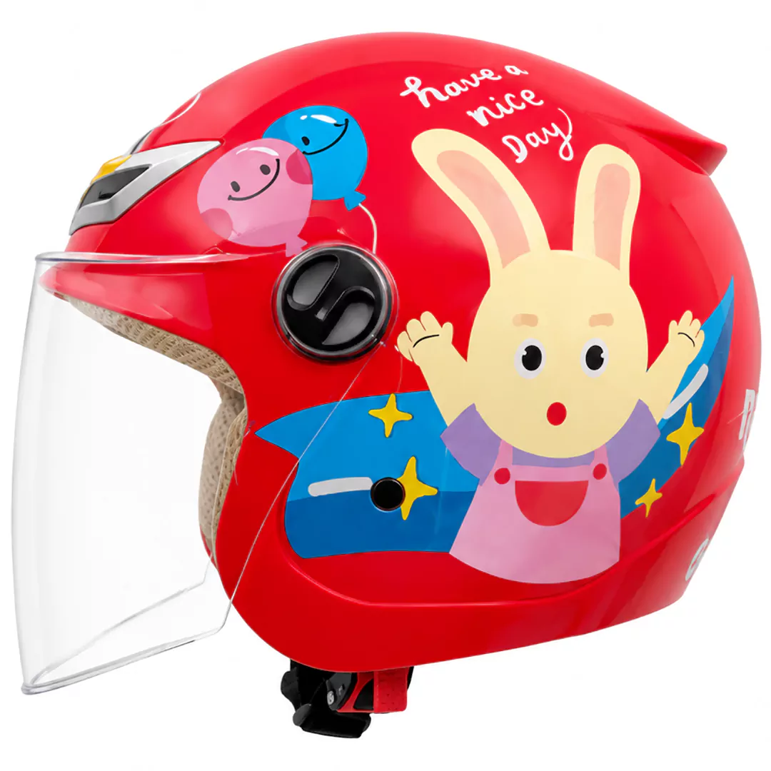 خرید کلاه کاسکت بدون فک بچگانه ردلاین مدل 9-908 BRIGHT RED RABBIT