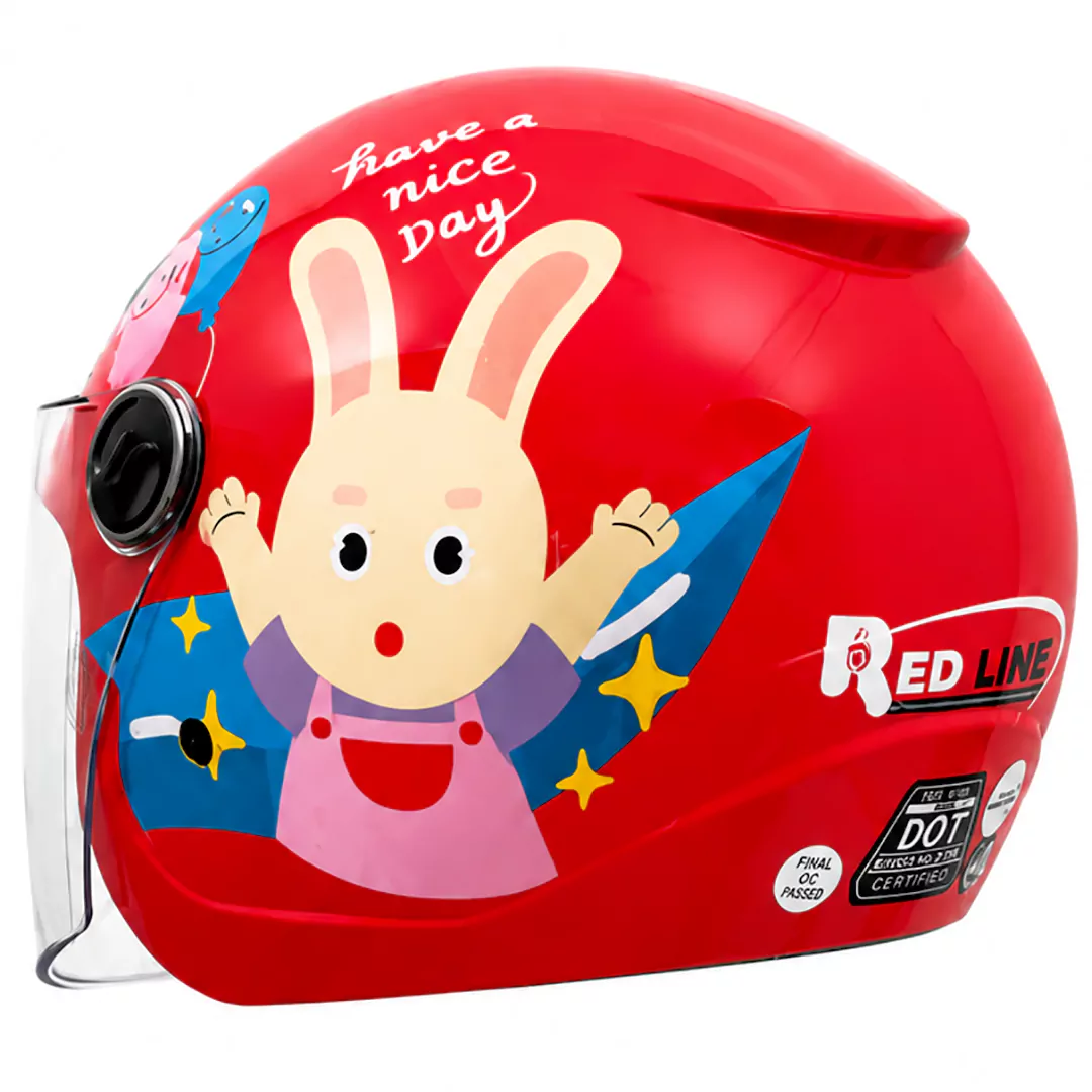 قیمت کلاه کاسکت بدون فک بچگانه ردلاین مدل 9-908 BRIGHT RED RABBIT
